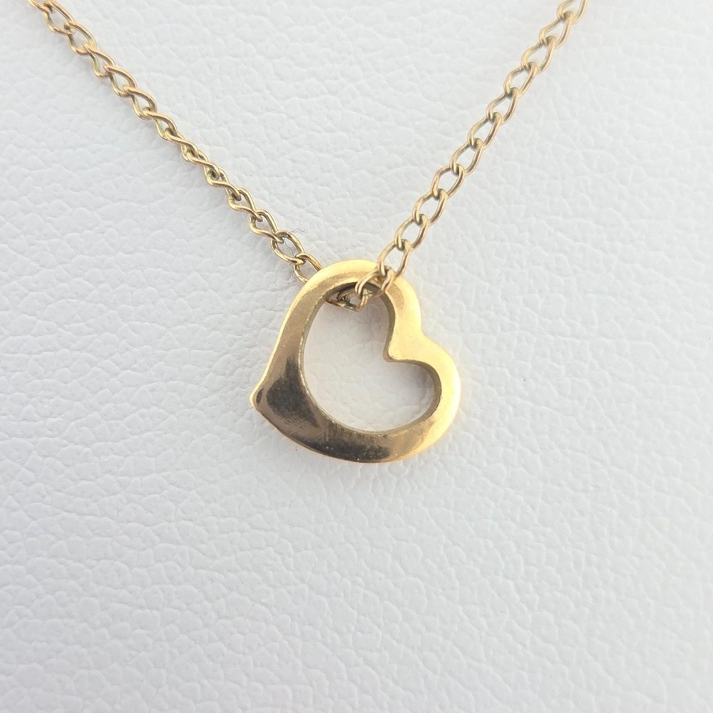 Vintage PPC PRINCESS PRIDE CREATIONS Heart Necklace 14K Yellow Gold Filled 14"